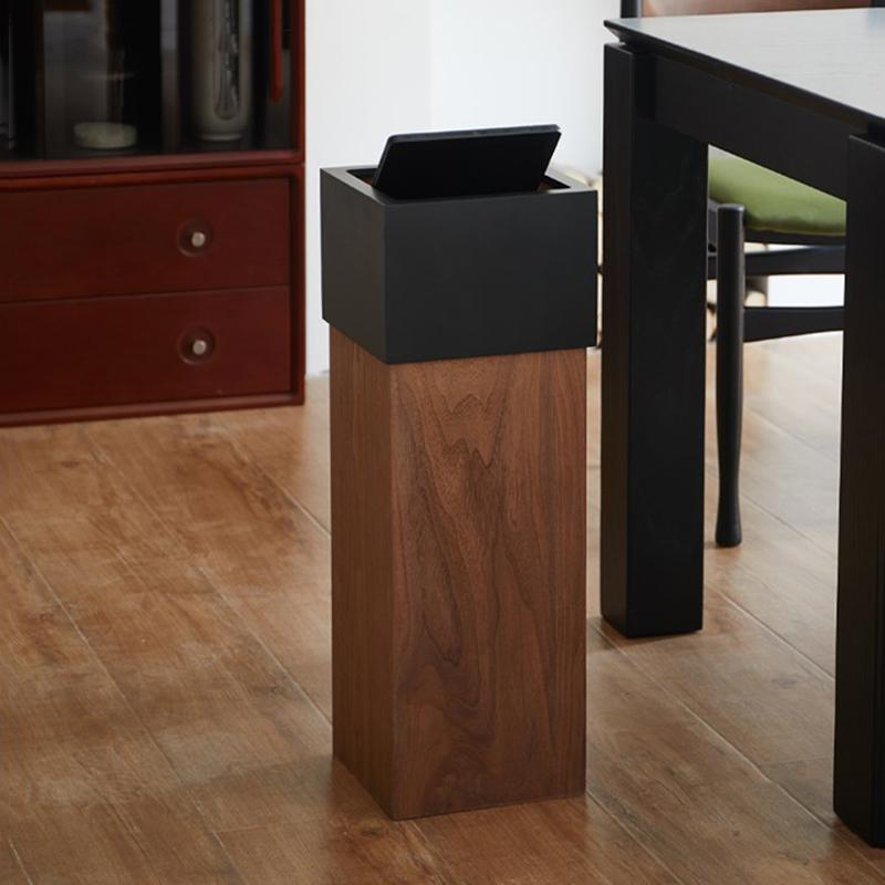 Nordic Waste Bins Modern Living Room Waste Bins Luxury Bathroom Large Capacity Trash Can Wood Household Items Trash Can Baskets