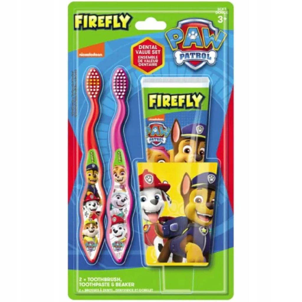 Set de Higiene Bucal Infantil Patrulla Canina - Cepillos de Dientes, Pasta, Vaso