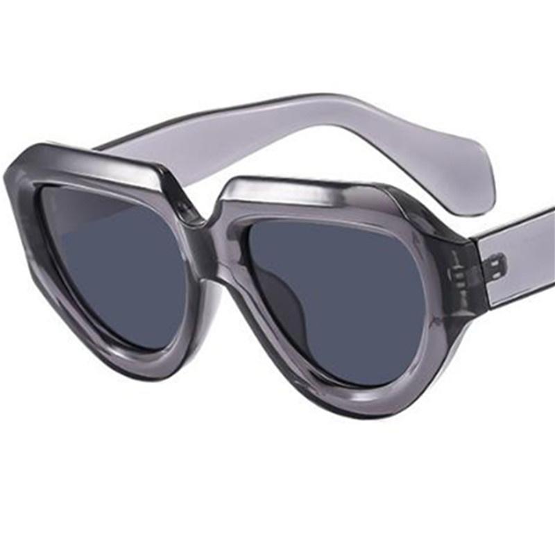 

Hip Hop Sunglasses Unisex Oversize Frame Sun Glasses Anti-UV Spectacles Irregular Eyeglasses Personalized Sunscreen Google as picture серый
