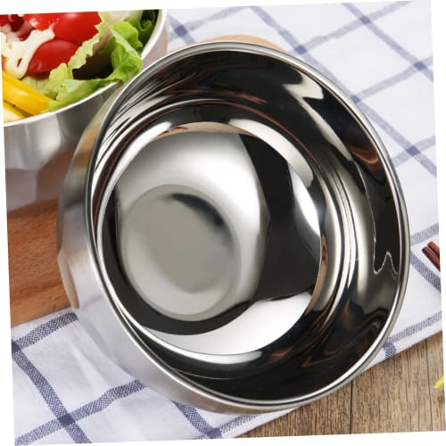 MUCKLILY 2-Piece 304 Stainless Steel Bowl, Double Insulated Bowl, Steel Insulated Bowl, Double-Layer Soup Bowl, Steel Serving Bowl, Vacuum Noodle Bowl