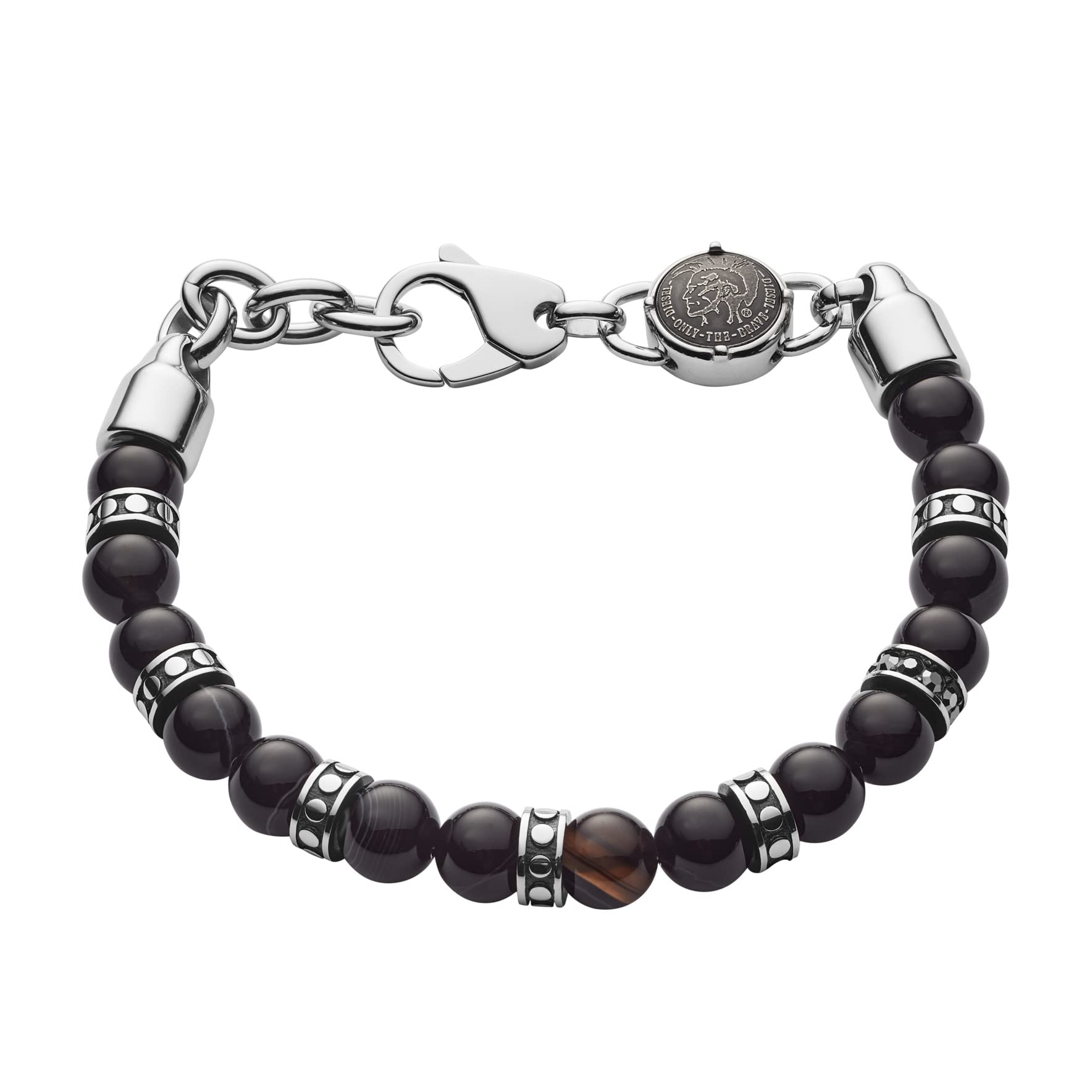

Diesel Agate Beads Black Men s Bracelet, Color (Model DX1163040)