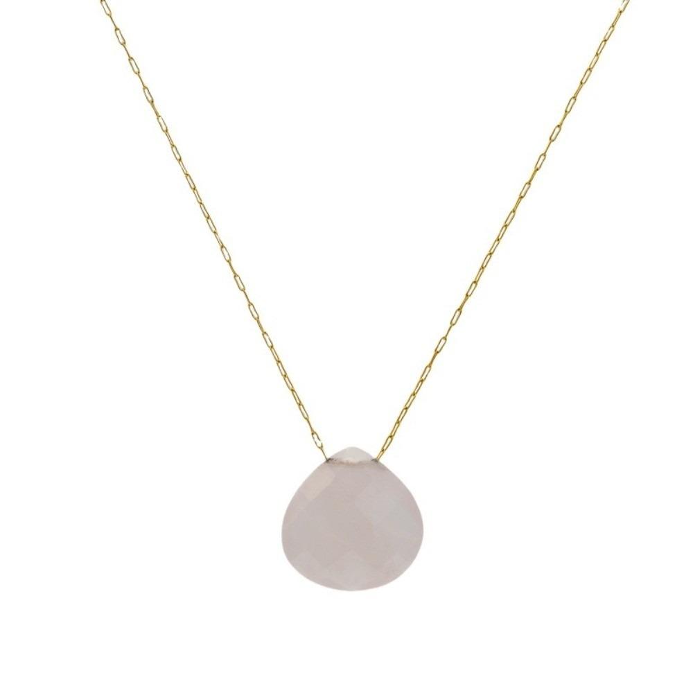Minimalist Stone Necklace Stainless Steel Collarbone Chain Waterdrop Pendant Necklace Party