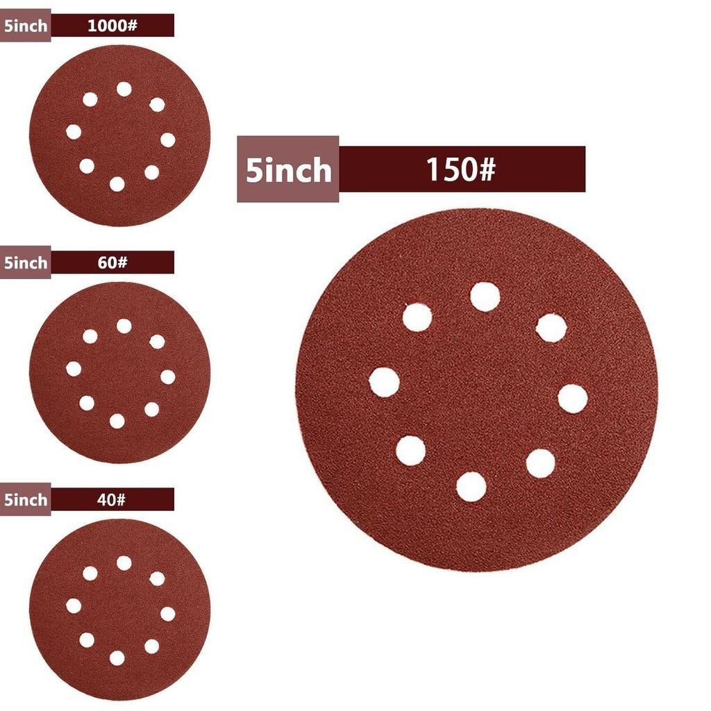 Premium Quality 5-inch 8-hole Sanding Discs With Superior Wear-resisting Alumina