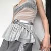 Vintage Retro Geometric Pu Leather Belt For Women With Metal Buckle Summer