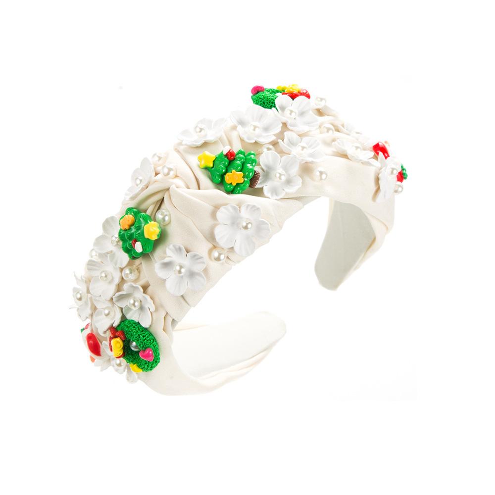 

Повязка на голову для женщин, рождественская красочная бирюзовая инкрустация кристаллами с широким краем, повязка на голову ярких цветов, универсальный головной убор One Size