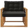 Outdoor Sofa Set Solid Acacia Wood and Textilene Natural