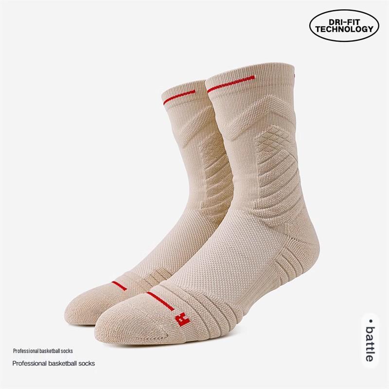 Men's Mid-Calf Basketball Socks - Thick, Sweat-Proof, Anti-Slip, Elite Sports Training Socks