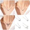 Fashionable Bow Necklace Bowknot Pendant Neckchain Adjustable Chain Choker Handmade Collarbone Chain Gifts for Women