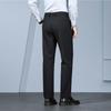 ROMON Men's Wool Blend Straight Business Casual Trousers