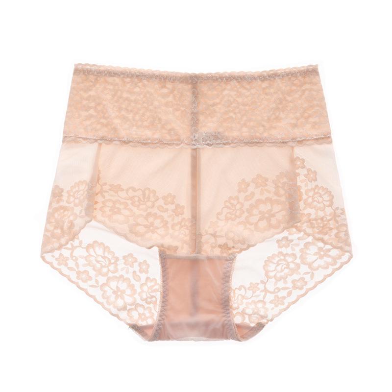 Damen High-Waist Spitzen-Slips: Bauchkontrolle, Hüftlift, Atmungsaktives Mesh, Nahtlos, Hochwertige Unterwäsche