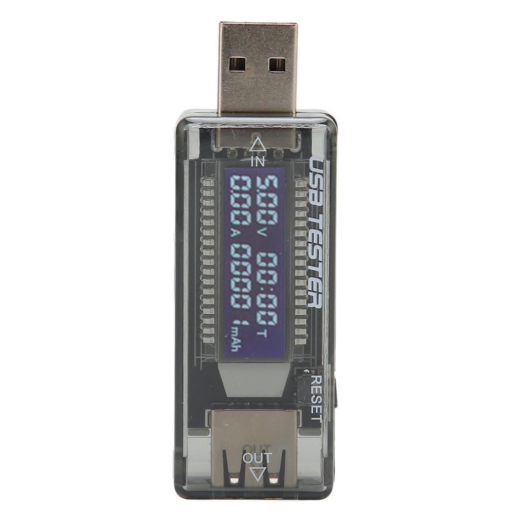 USB Charger Meter LCD Display Transparent Portable Current Voltage Charging Tester 3.5‑20V 0‑3.3A