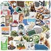 50 Korean-Style Camping Collage Stickers for Journals, iPads, Phone Cases, and Luggage