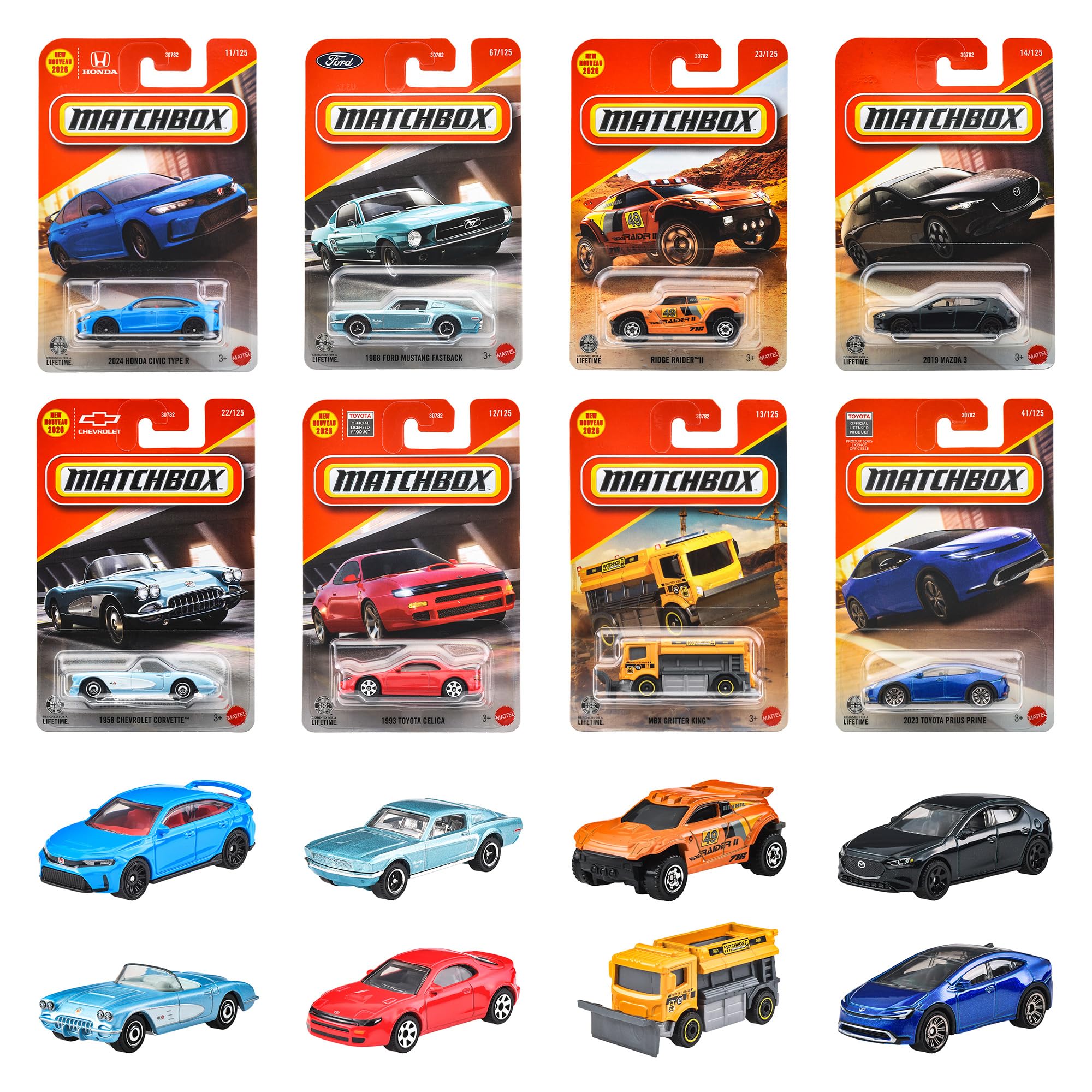 Matchbox Basic Cars Assortment 24 Miniature Vehicles Ages - (Box Set) - 3+ - Multi-color (30782-987B)