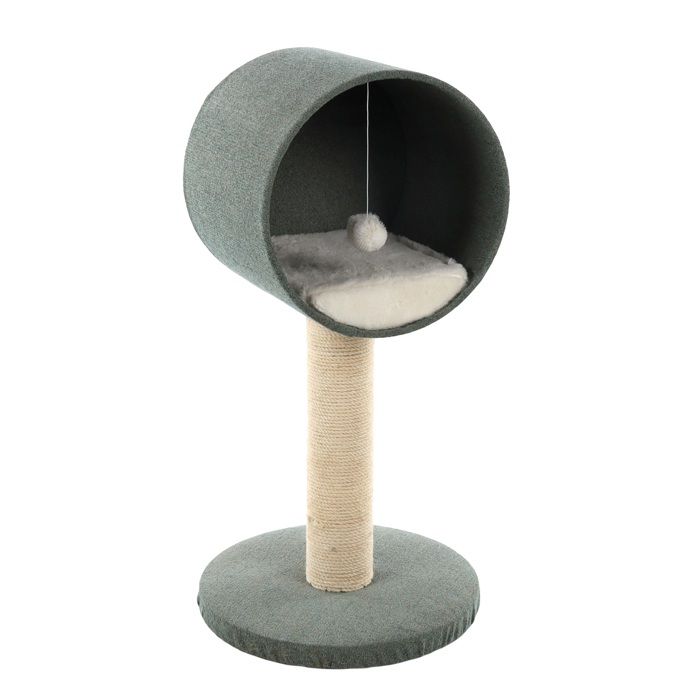 Arbre à chat - EDEN - Scandi - Cachette avec coussin amovible - Grattoir en jute - 40x40x77 cm