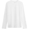 Solid Color Casual Embossed Letter Crew Neck Long Sleeve T-Shirt Men Tops Moonlight-White J326899-YAF