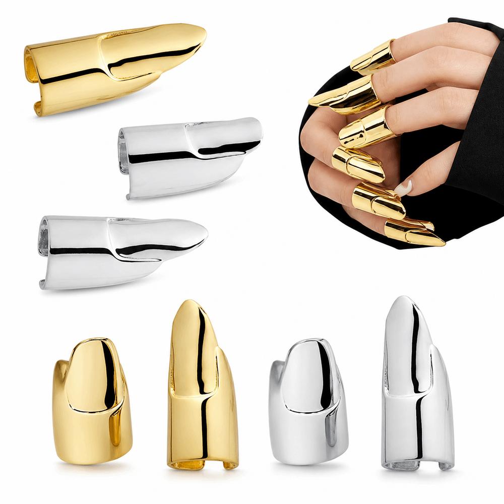 Fingertip Cover Nail Cover Ring Gold or Silver Fingernail Ring Gifts Finger Ring for Men and Women