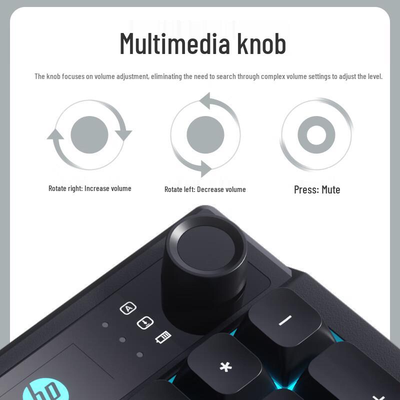 HP K500F Mechanical-Feel Keyboard with Multi-Function Knob