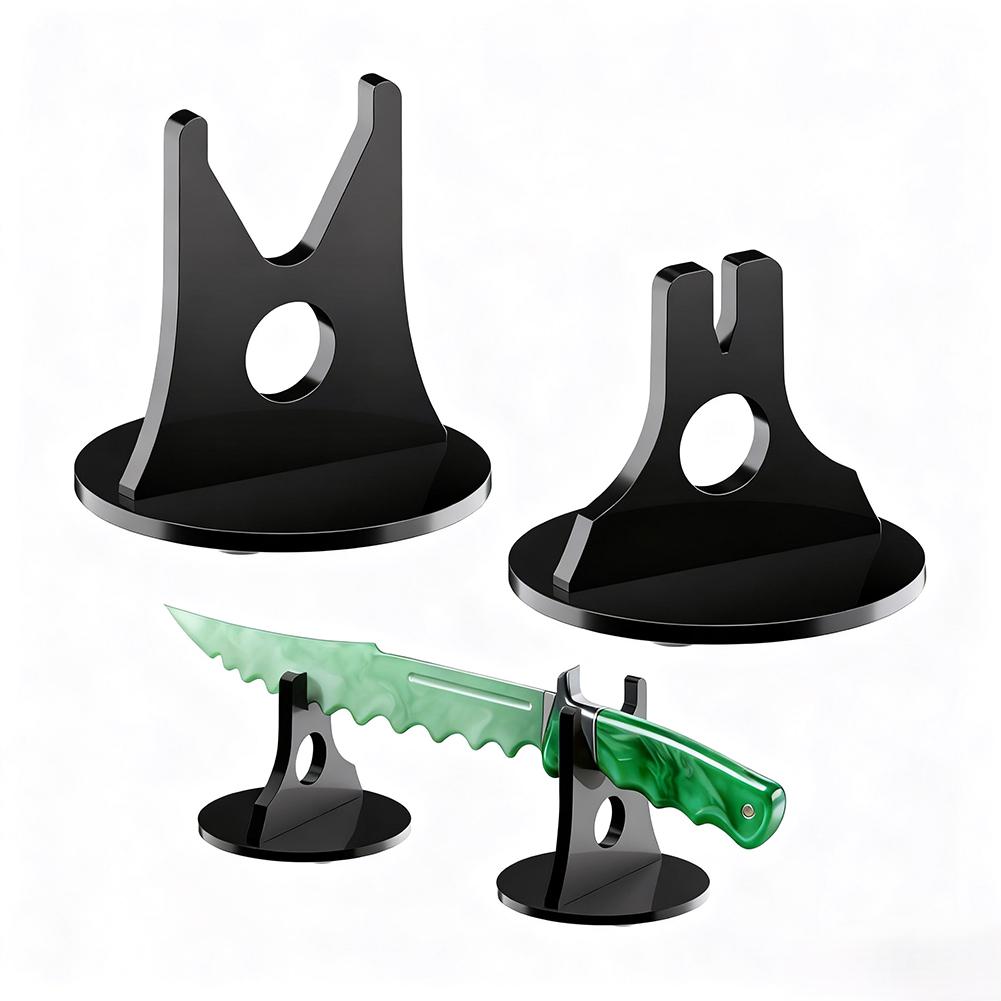 Sword Display Stand Acrylic Adjustable with Thick Base and Anti Slip Pads for Secure Placement of Knives and Blades