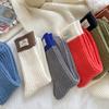 Cotton Knitting Women Socks Fashion Harajuku Retro Lady Girls Plush Thick Long Socks Autumn Winter Solid Color Casual Keep Warm