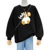 2025 autumn and winter new crew neck design cartoon fashion versatile velvet thickened sweater women's base