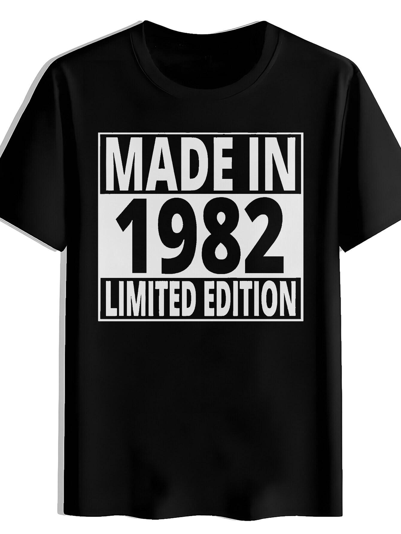 T-shirt Vintage 1982 Limited Edition Graphic - Black with Bold White Print XXXL
