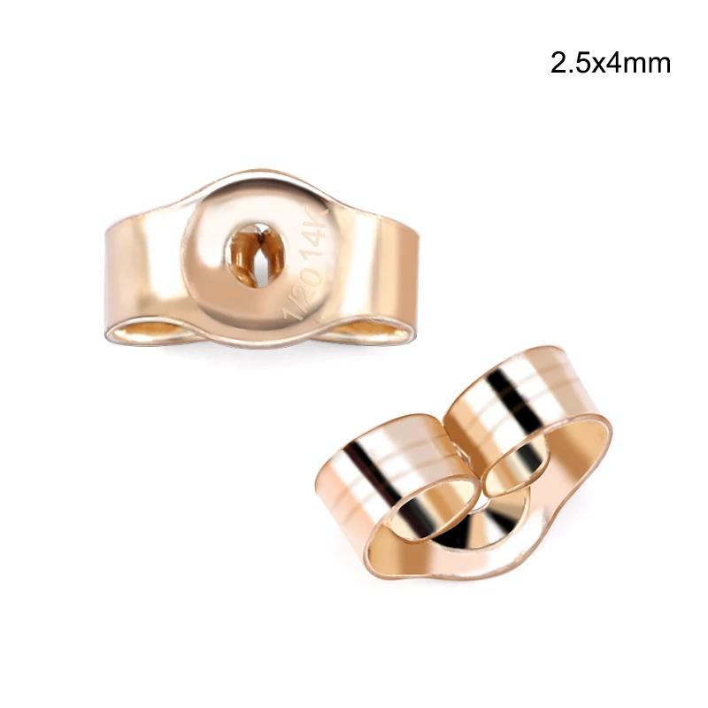 

A Pair 14k Gold Filled Earrings Back Stopper Ear Stud 5Size Ear Post Nuts For DIY Earrings Stud Pin Caps Jewelry Making Supplies