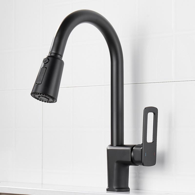 Pull Out Kitchen Faucets Gun Grey Single Handl Black Kitchen Faucet Sink Tap Single Hole Rotating Water Mixer Tap Mixer Tap