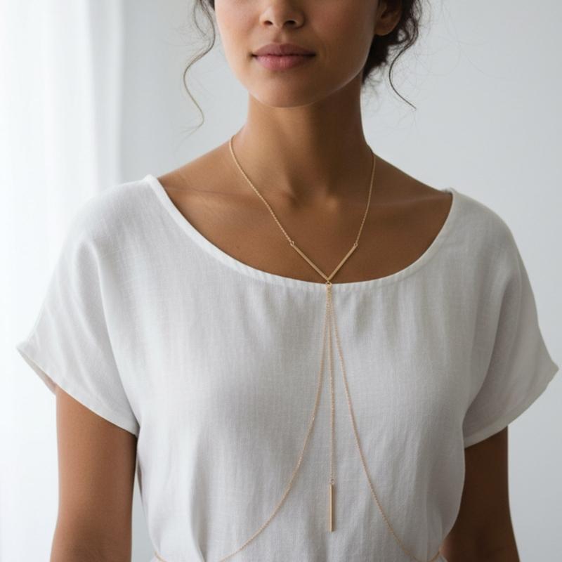 Elegant Body Chains Enhancing Female Curves Alloy Chest Harnesses Jewelry Ideal For Pool Parties And Beach Event Stylish Accessory