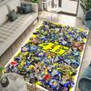 Tappeto da Area Stampa Moto da Corsa V-VR46 Antiscivolo Morbido Tappeto per Pavimento Camera da Letto Soggiorno Sala Giochi Regalo di Compleanno Decorazione per la Casa