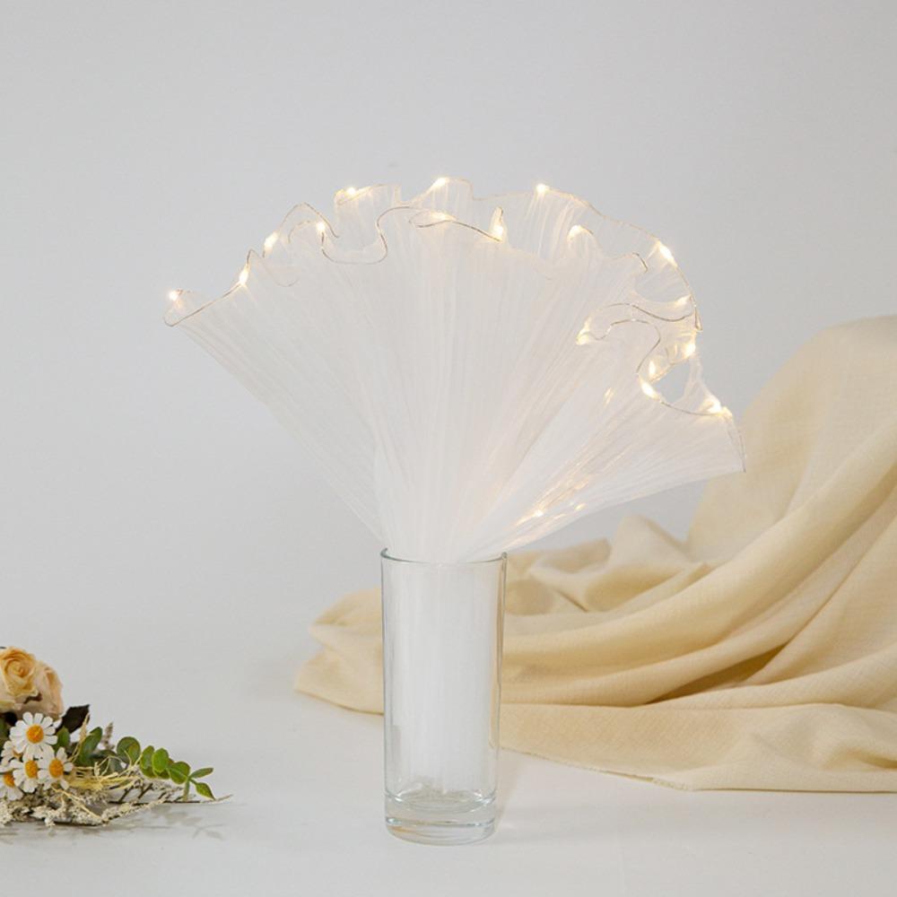 Lace Mesh LED Packaging Tulle Cloth Gift Wrapper Decoration Florist Bouquet Packaging  Wedding