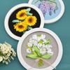 Floral Patterns Flower Ribbon Embroidery Kit Colorful Embroidery Set Cross Stitch Set  Beginner