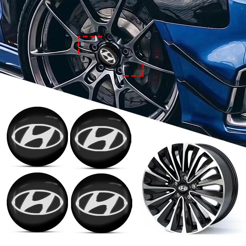 4pcs 56mm Aluminum Alloy Car Wheel Center Decal Hub Sticker For Hyundai Tucson Solaris I30 Creta Ix35 I40 Veloster Santafe
