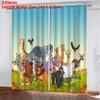 Zoo Curtain Forest Cartoon Children 3d Digital Printing Lightblocking Curtain