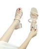 Sandals Girl 2025 New Thick Heel High Heel Two Wear Square Heel Middle Heel Strap Summer Fairy Style Skirt Shoes