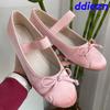 Fashion Pink Footwear Silk Women Ballet Flats Shoes Female Round Toe Fashion Butterfly-Knot Shallow Ladies Flats With Shoes Big Size