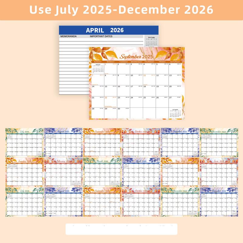2025-2026 Small Desk Calendar- Standing Desktop Calendar (July 2025-December 2026) Daily Weekly Scheduler Ganizer Flip Calender