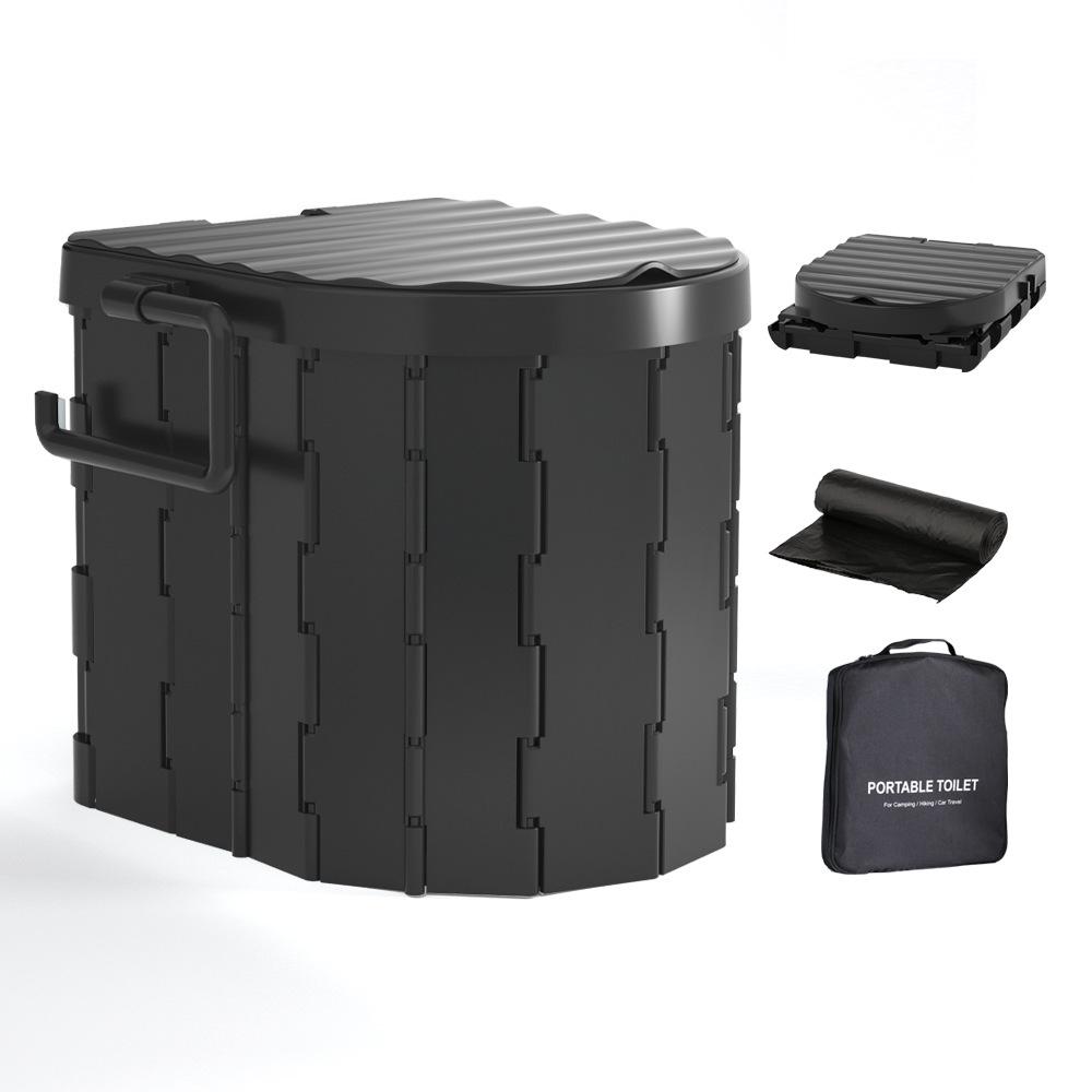 Portable Odor-Proof Folding Commode: Emergency Camping & Travel Car Toilet Solidifier