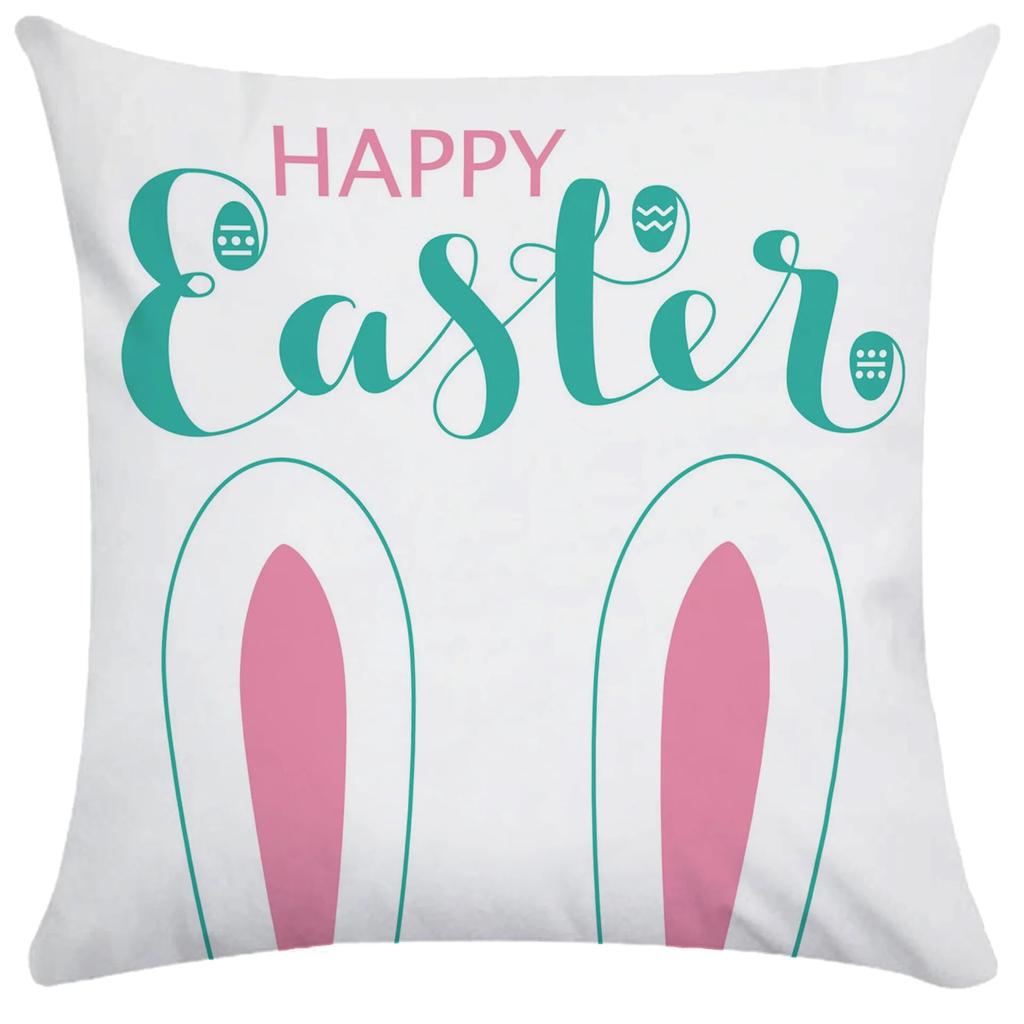 Home Decoration Easter Pillowcase Cute Rabbit Egg Print Pillowcase Living Room Sofa Cushion Cover Bedroom Room Decoration