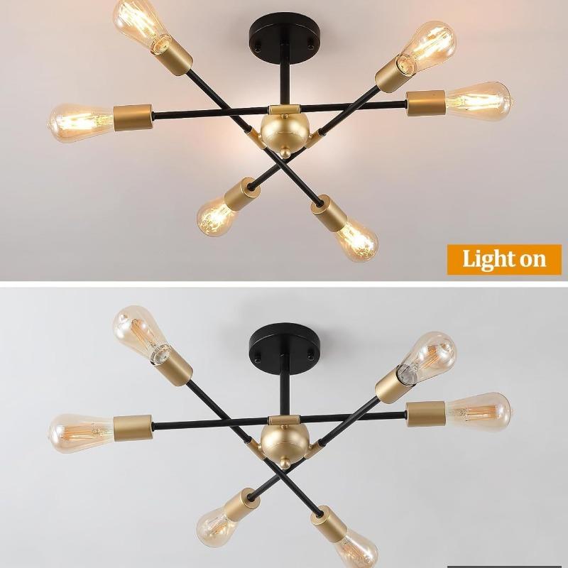 Simple Living Room Bedroom Dining Room Study Retro Industrial Wind Iron Chandelier