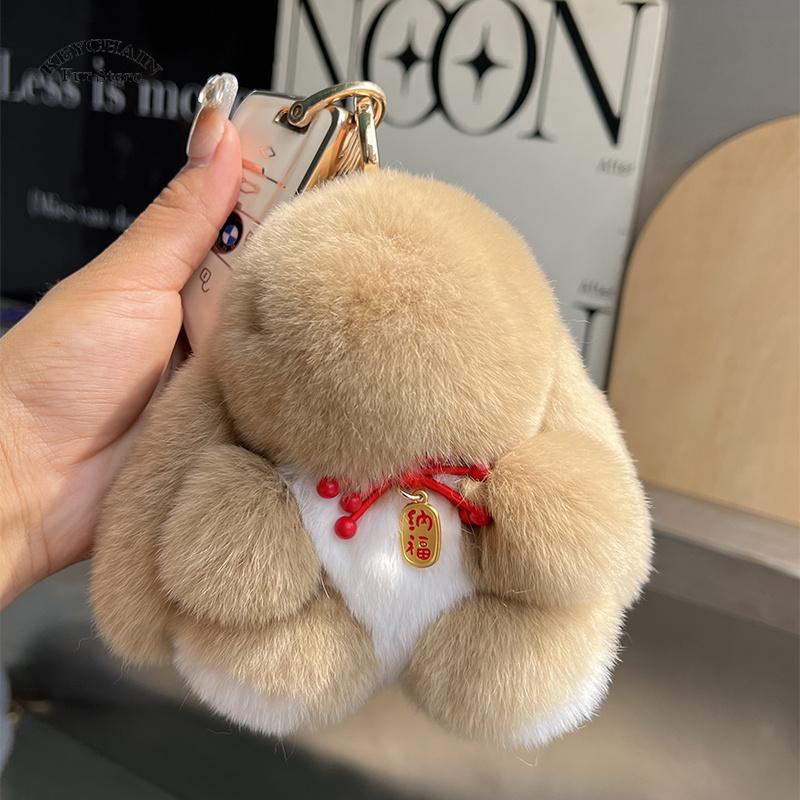 Cute Plush Bunny Keychains Fluffy Rabbit Pendant For Purse/Backpack Cute Gift For Kids Girls