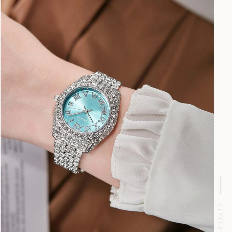 Luxury Jewelry Watch For Women Hip Hop Brand Fashion Waterproof Iced Diamond Quartz WristWatch Ladies Gift
