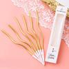 6pcs/lot Curve Birthday Candles, Cake Topper Decoration Pencil Candles,Golden Thread Slender Rod Candle for Party, Home Decor