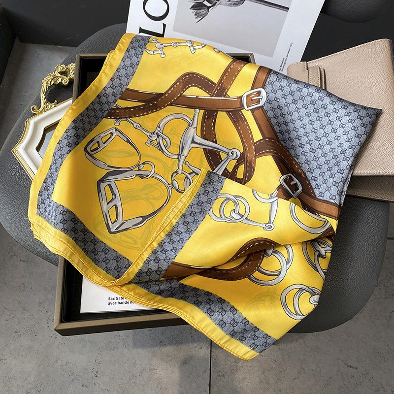 New Women Silk Printed Design Scarf For Women Fashion Neck Tie Hand Bag Foulard Wrist Kerchief Shawl Wraps Hajib Silk Scarves