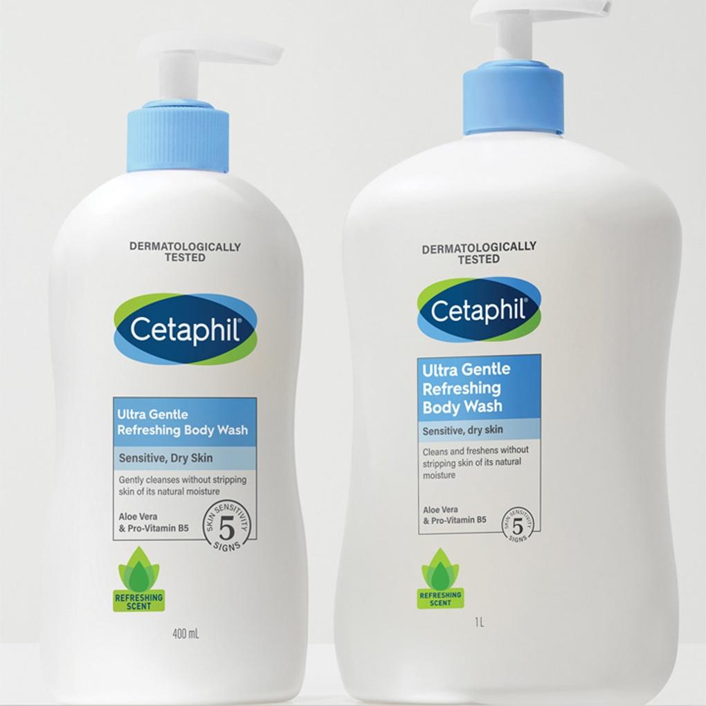 Cetaphil Gentle Sensitive Moisture Body Wash Refreshing (Fresh Fragrance) 1L x 2
