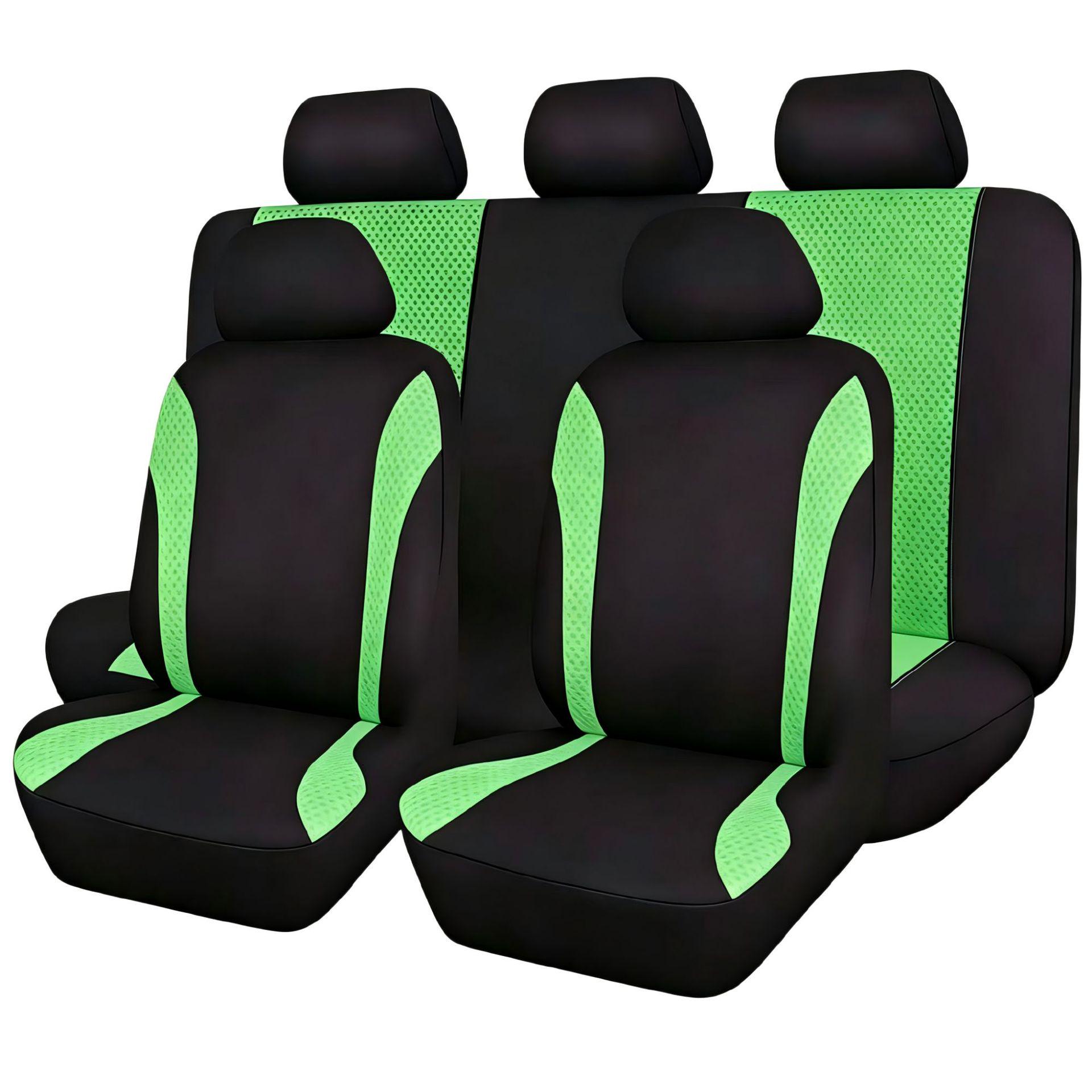Elastic Fabric Car Seat Cushion Cover - Universal Fit 2-piece (Single Seat) зелёный