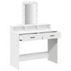White Makeup Table with Storage 100 X 41 X 140 Cm Engineered Wood