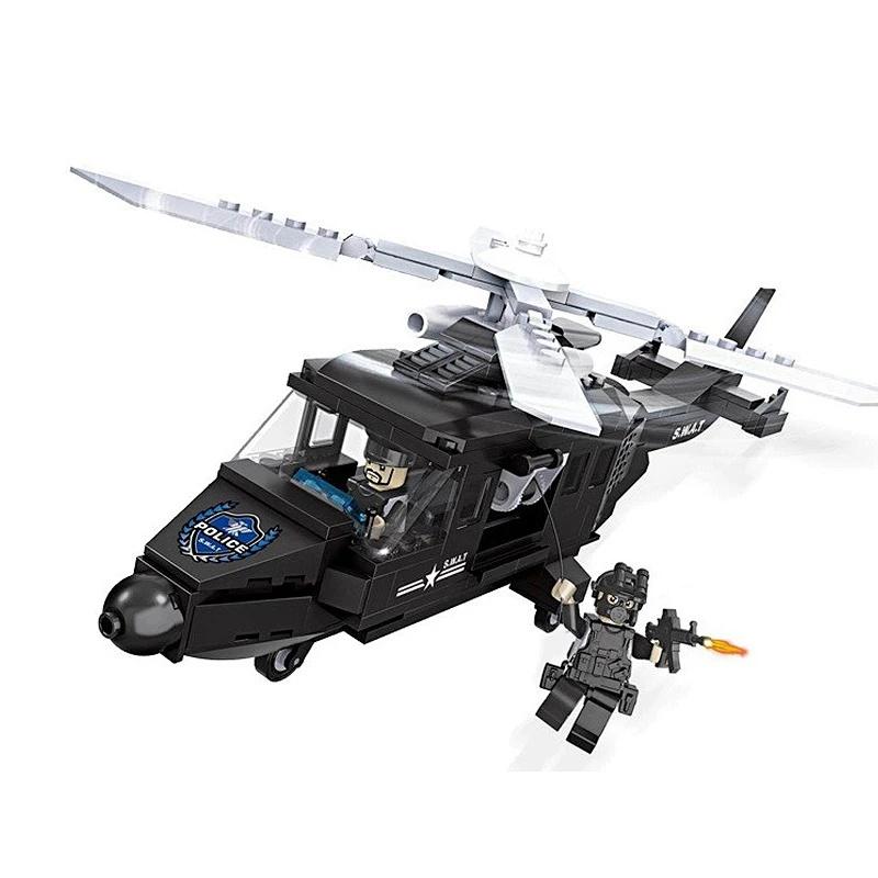 Hubschrauber Flugzeug Kampfflugzeug Minifigur Kleine Partikel Montage Bausteine Spielzeug Junge