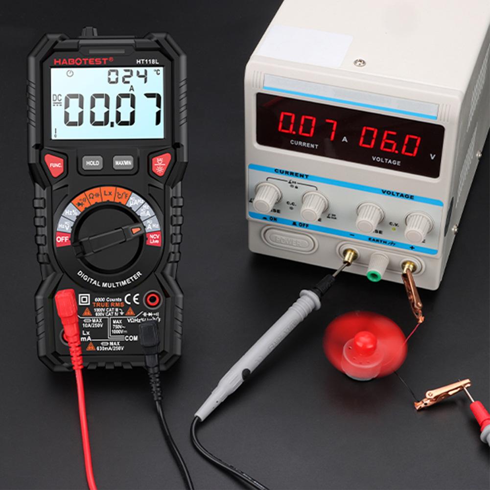 Digital Multimeter 6000 Counts DC/AC Ammeter Voltmeter Non Contact Voltage Detector LCD Voltage Current Tester Electrician Tools