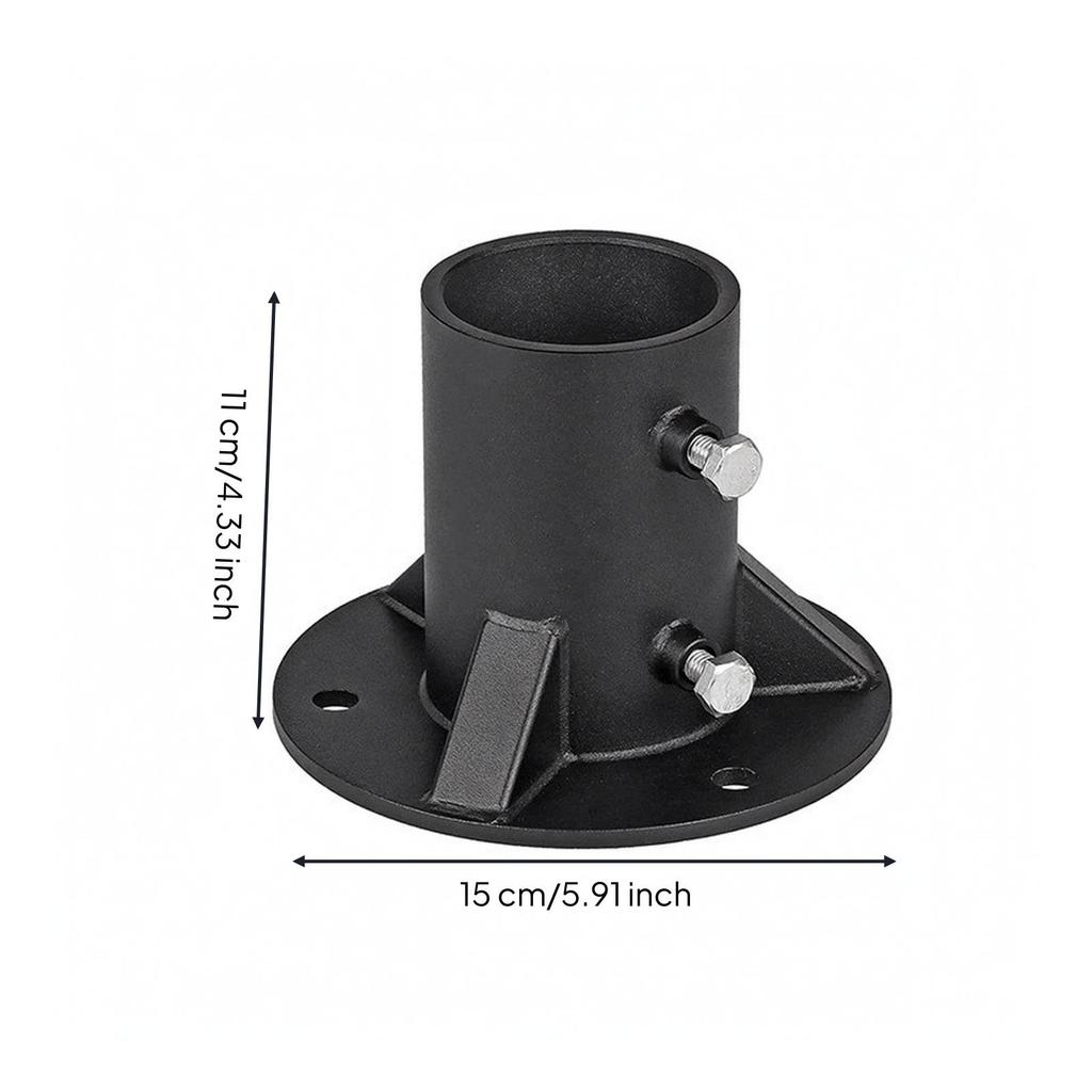 Steel Post Anchor Base Heavy-Duty Hardware Reinforced for Light Poles, Flagpoles