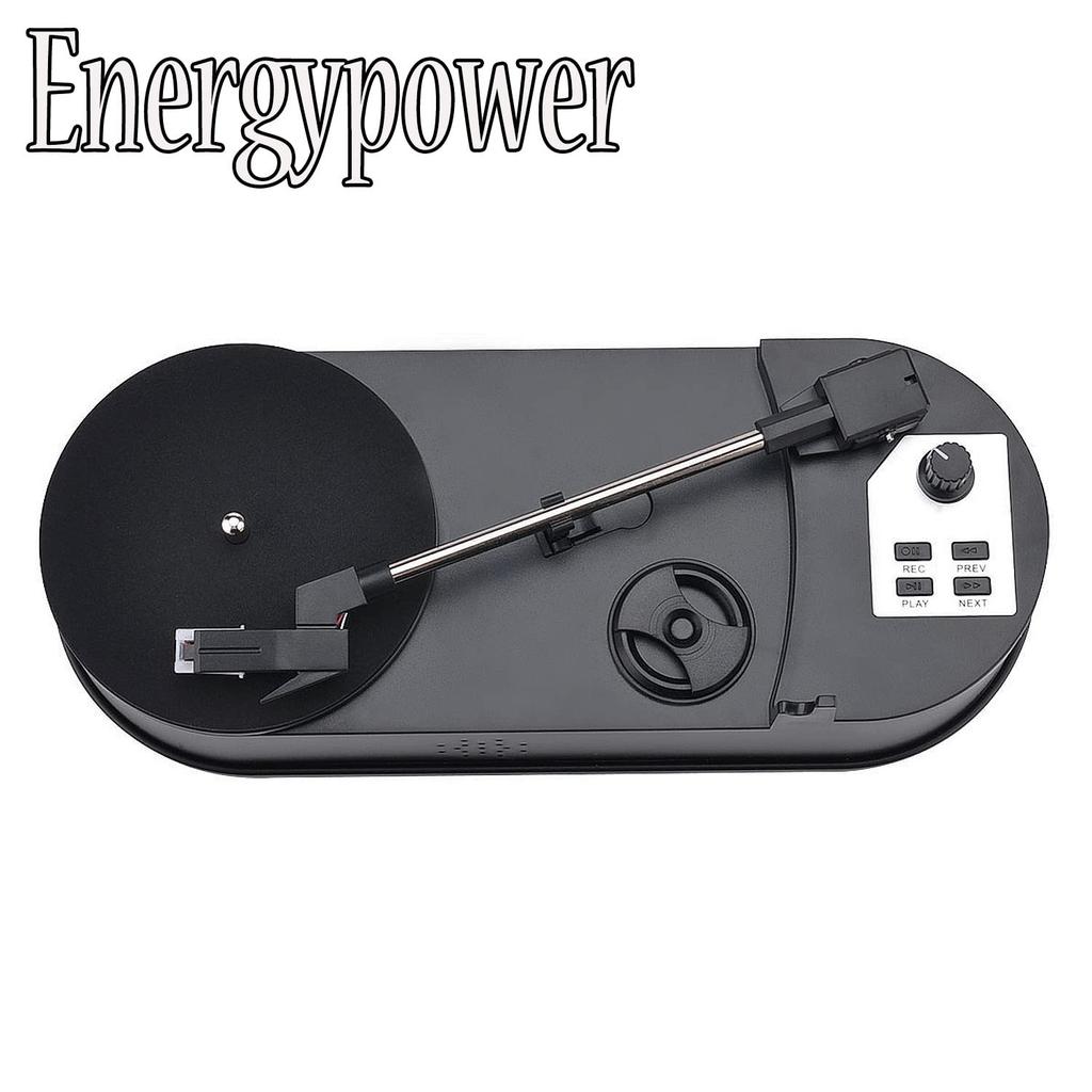 EnergyPower Mini Record Turntable with MP3 Dubbing RPM and Donut Record Automatic File USB Flash Drive and MicroSD Card No Computer Compact Battery or